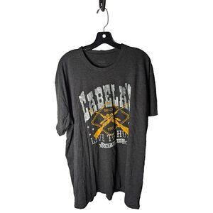 Cabela's Mens Short Sleeve T Shirt 2XL Gray Hunting Fishing Live‎ To Hunt